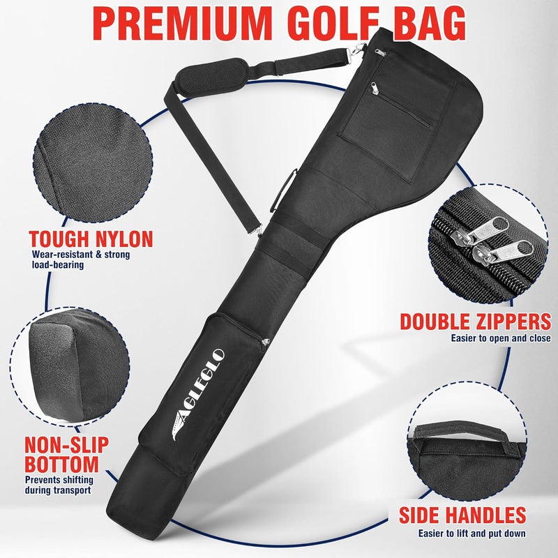 prowithlin EagleGlo Golf Bag, Golf Travel Bag Foldable & Adjustable, Golf Carry Bag Holds A Full Set of Clubs, Golf Bags for 8-10 Golf Clubs, Small Golf Bag Practice Bag, Carry Golf Bags for Men, Women - Image 2